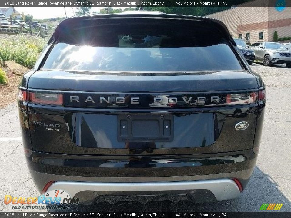 2018 Land Rover Range Rover Velar R Dynamic SE Santorini Black Metallic / Acorn/Ebony Photo #7