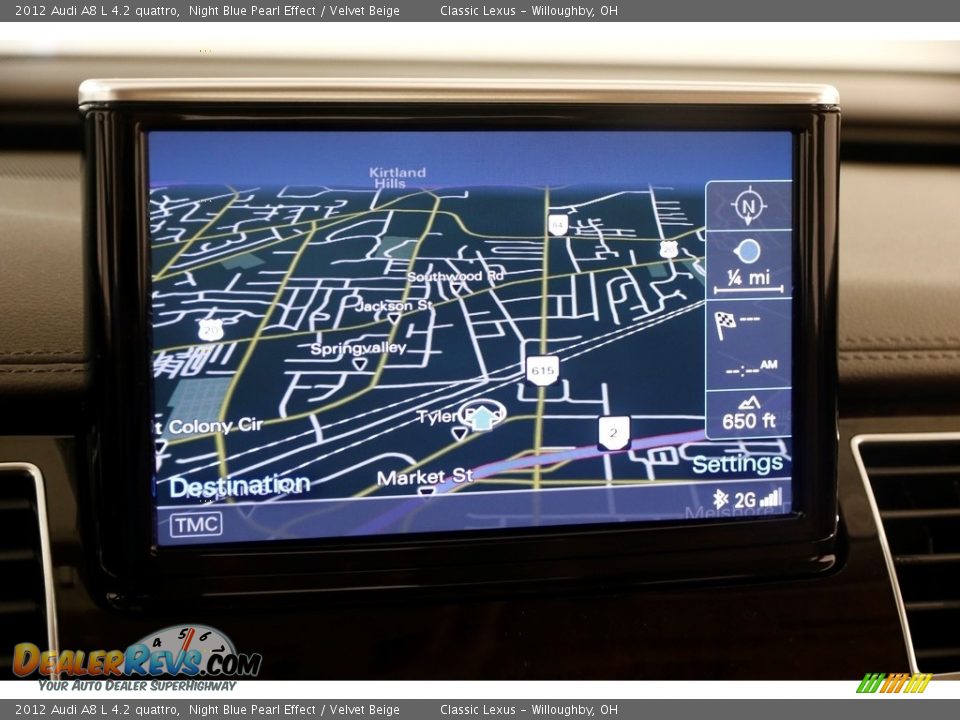 2012 Audi A8 L 4.2 quattro Night Blue Pearl Effect / Velvet Beige Photo #14