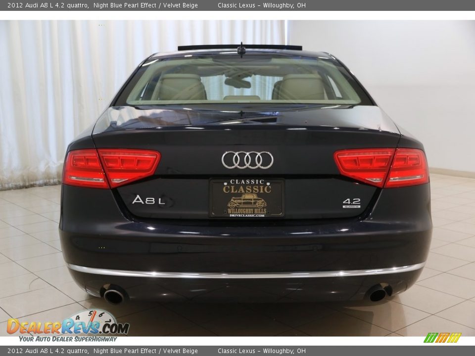 2012 Audi A8 L 4.2 quattro Night Blue Pearl Effect / Velvet Beige Photo #29