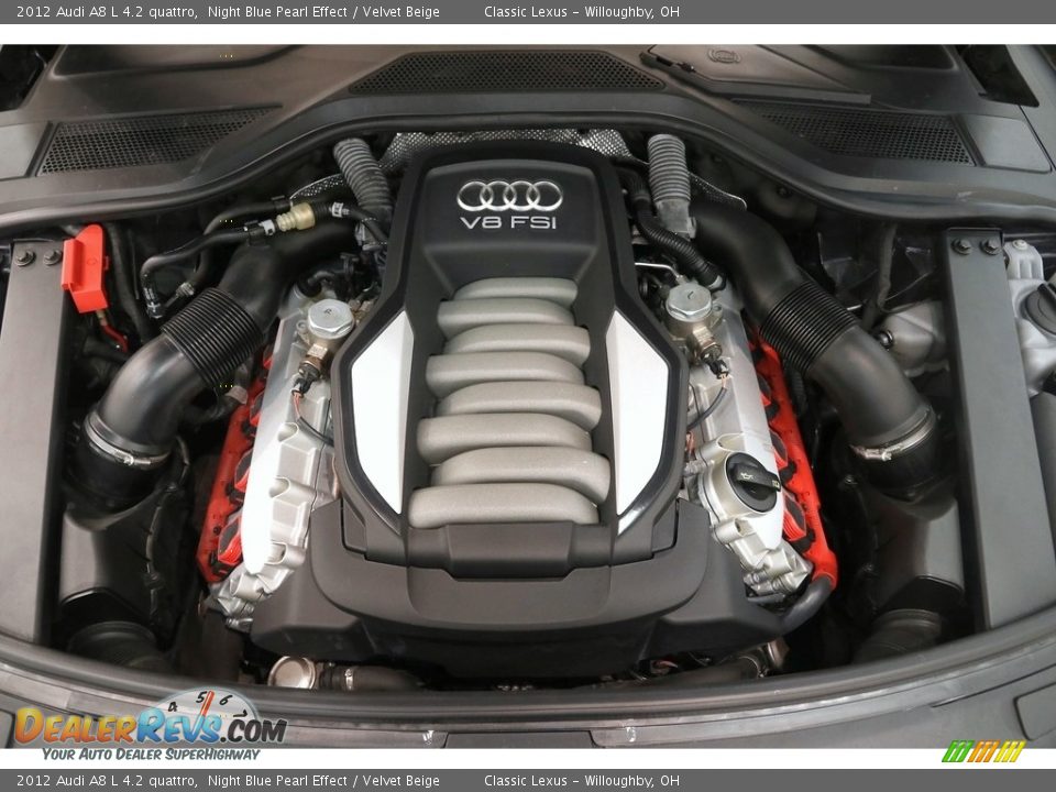 2012 Audi A8 L 4.2 quattro Night Blue Pearl Effect / Velvet Beige Photo #30