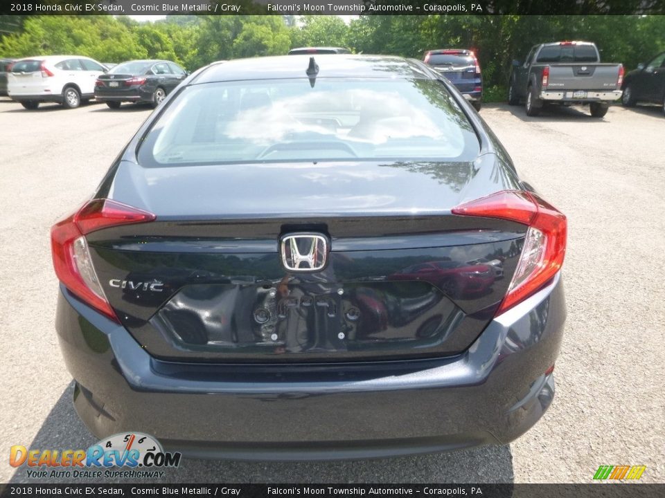2018 Honda Civic EX Sedan Cosmic Blue Metallic / Gray Photo #3