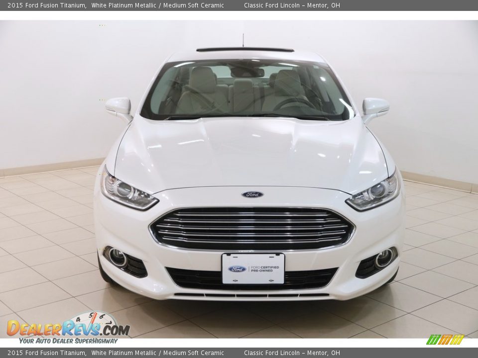 2015 Ford Fusion Titanium White Platinum Metallic / Medium Soft Ceramic Photo #2
