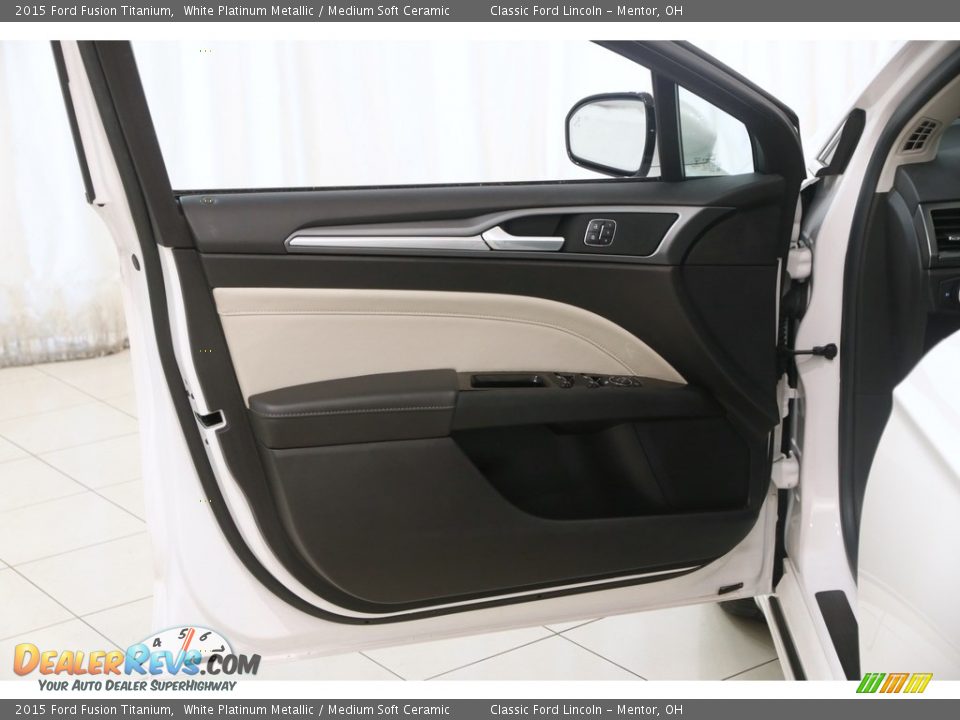 2015 Ford Fusion Titanium White Platinum Metallic / Medium Soft Ceramic Photo #4