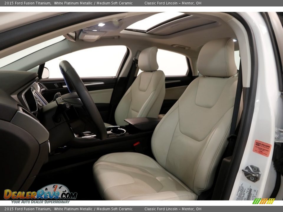 2015 Ford Fusion Titanium White Platinum Metallic / Medium Soft Ceramic Photo #5