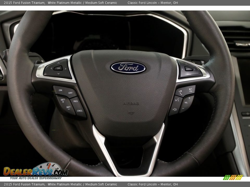 2015 Ford Fusion Titanium White Platinum Metallic / Medium Soft Ceramic Photo #6