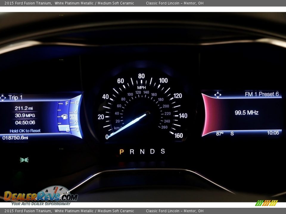 2015 Ford Fusion Titanium White Platinum Metallic / Medium Soft Ceramic Photo #7