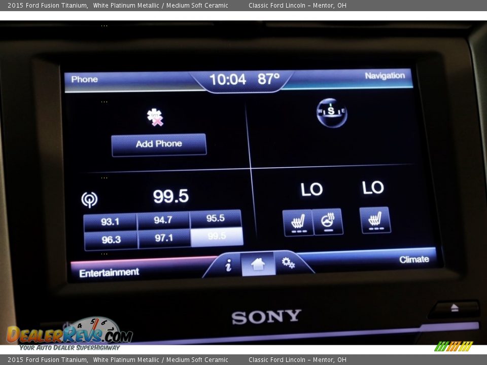 2015 Ford Fusion Titanium White Platinum Metallic / Medium Soft Ceramic Photo #9