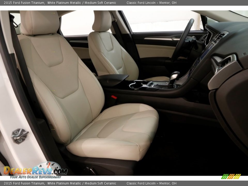 2015 Ford Fusion Titanium White Platinum Metallic / Medium Soft Ceramic Photo #12