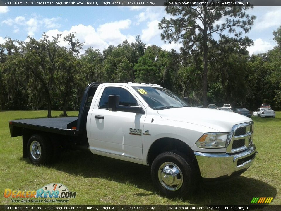 2018 Ram 3500 Tradesman Regular Cab 4x4 Chassis Bright White / Black/Diesel Gray Photo #7