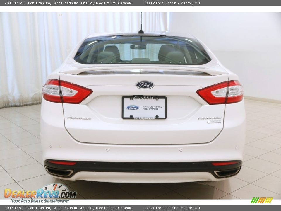 2015 Ford Fusion Titanium White Platinum Metallic / Medium Soft Ceramic Photo #15
