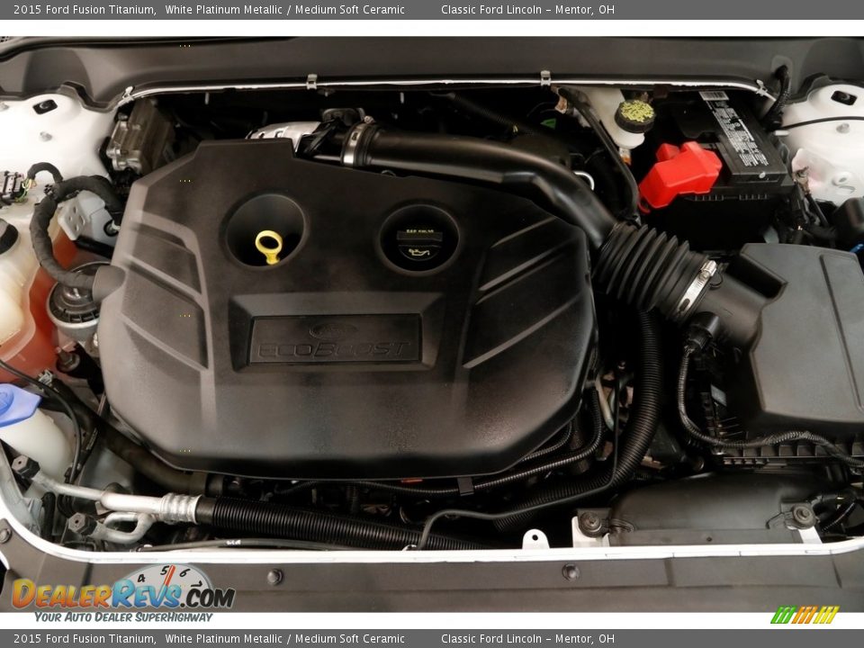 2015 Ford Fusion Titanium White Platinum Metallic / Medium Soft Ceramic Photo #16