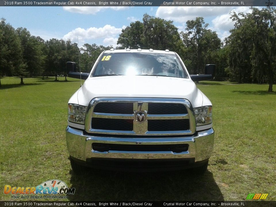 2018 Ram 3500 Tradesman Regular Cab 4x4 Chassis Bright White / Black/Diesel Gray Photo #9