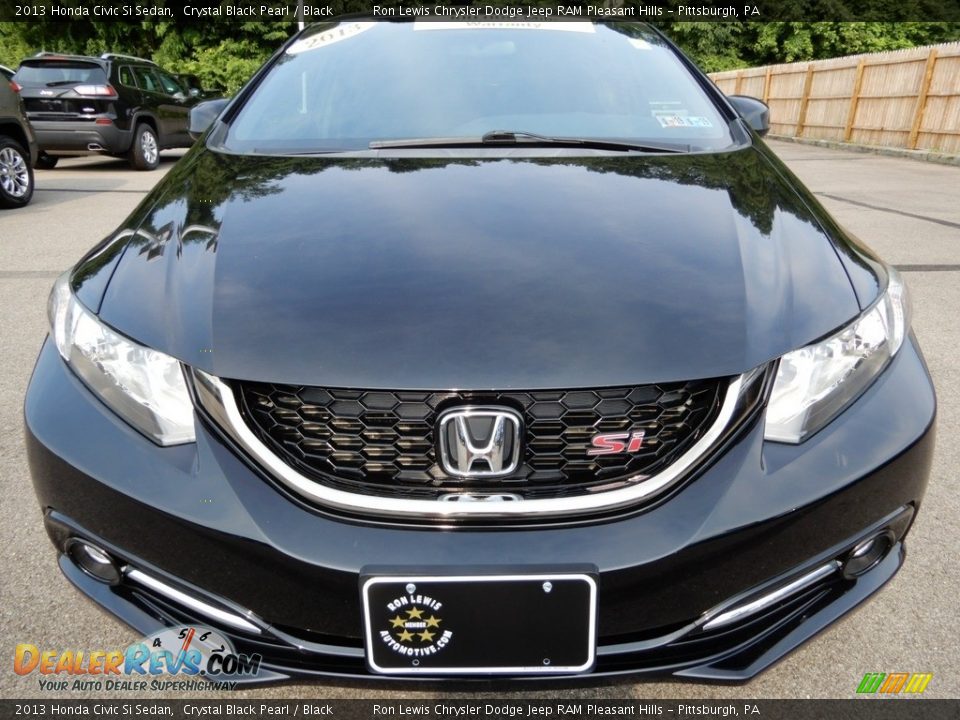 2013 Honda Civic Si Sedan Crystal Black Pearl / Black Photo #9