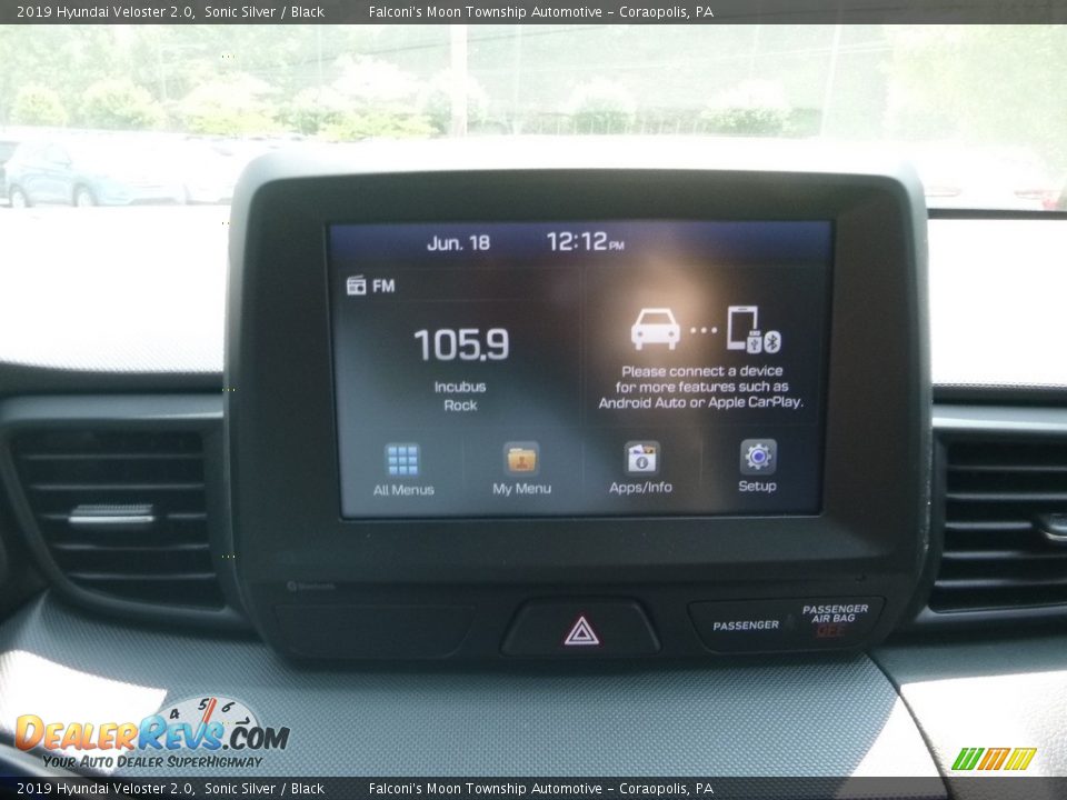 2019 Hyundai Veloster 2.0 Sonic Silver / Black Photo #14