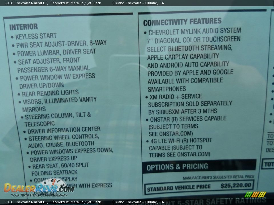 2018 Chevrolet Malibu LT Pepperdust Metallic / Jet Black Photo #11