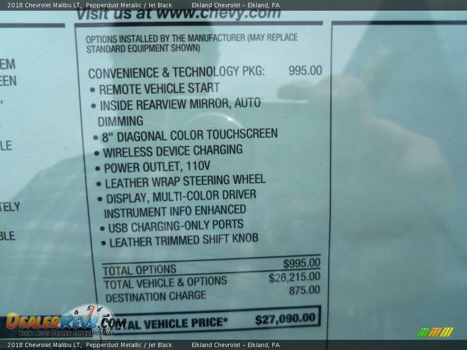 2018 Chevrolet Malibu LT Pepperdust Metallic / Jet Black Photo #12