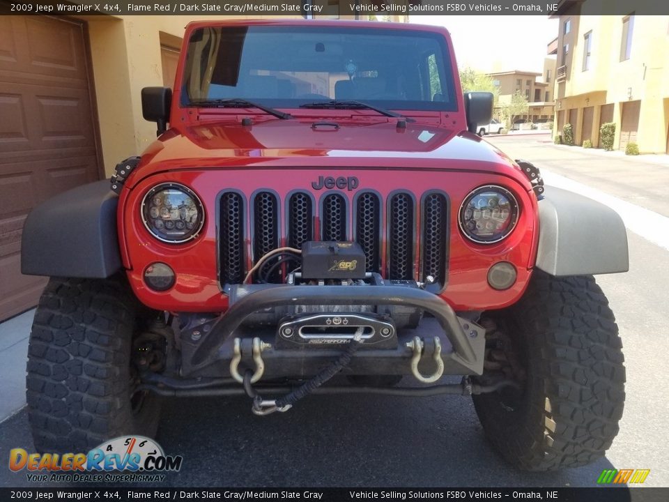 2009 Jeep Wrangler X 4x4 Flame Red / Dark Slate Gray/Medium Slate Gray Photo #4