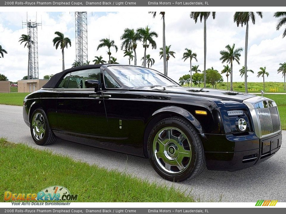 2008 Rolls-Royce Phantom Drophead Coupe Diamond Black / Light Creme Photo #3