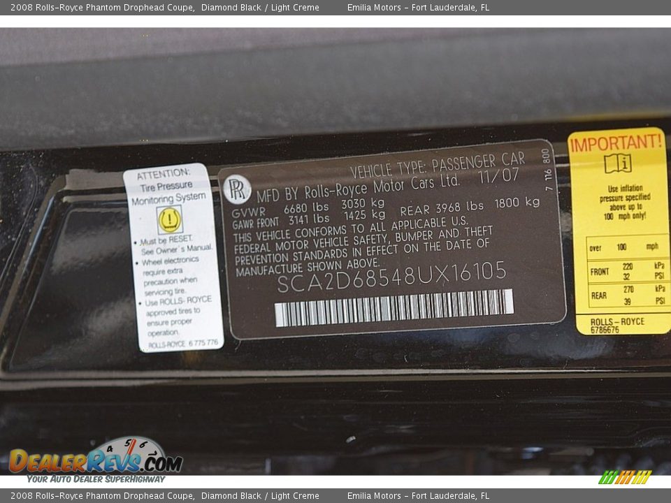 2008 Rolls-Royce Phantom Drophead Coupe Diamond Black / Light Creme Photo #90