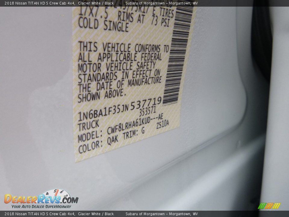 2018 Nissan TITAN XD S Crew Cab 4x4 Glacier White / Black Photo #15