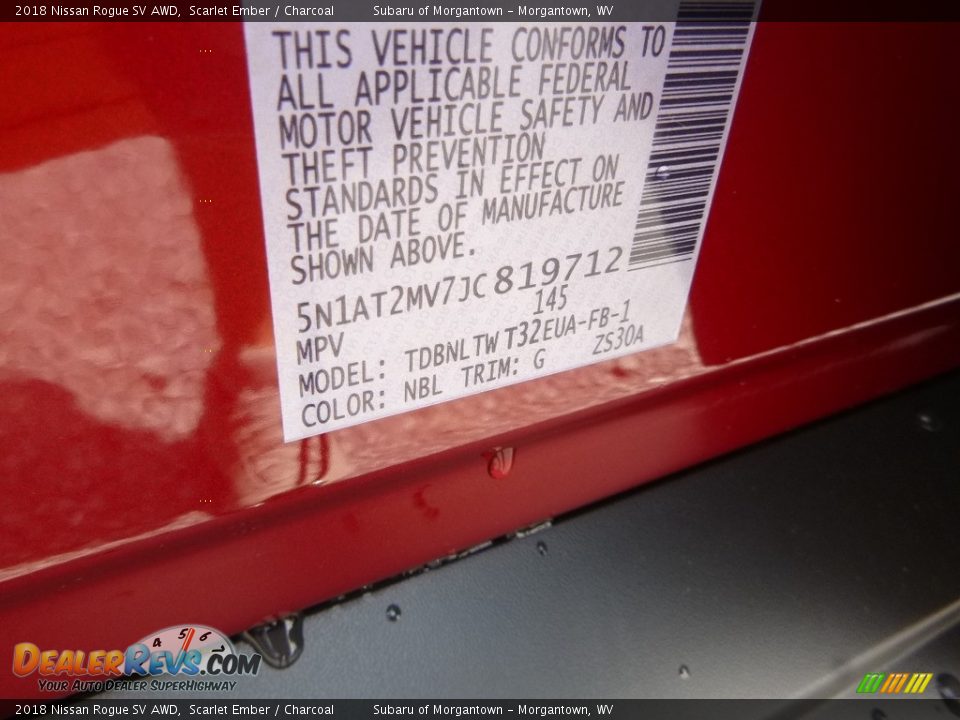 2018 Nissan Rogue SV AWD Scarlet Ember / Charcoal Photo #16