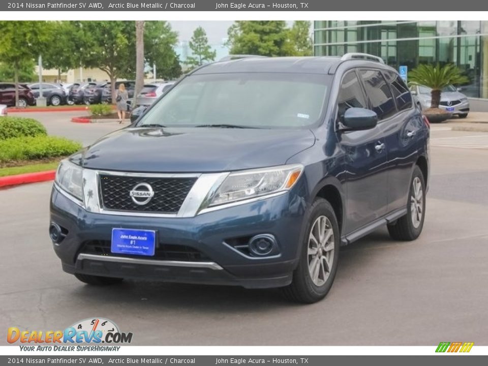 2014 Nissan Pathfinder SV AWD Arctic Blue Metallic / Charcoal Photo #3