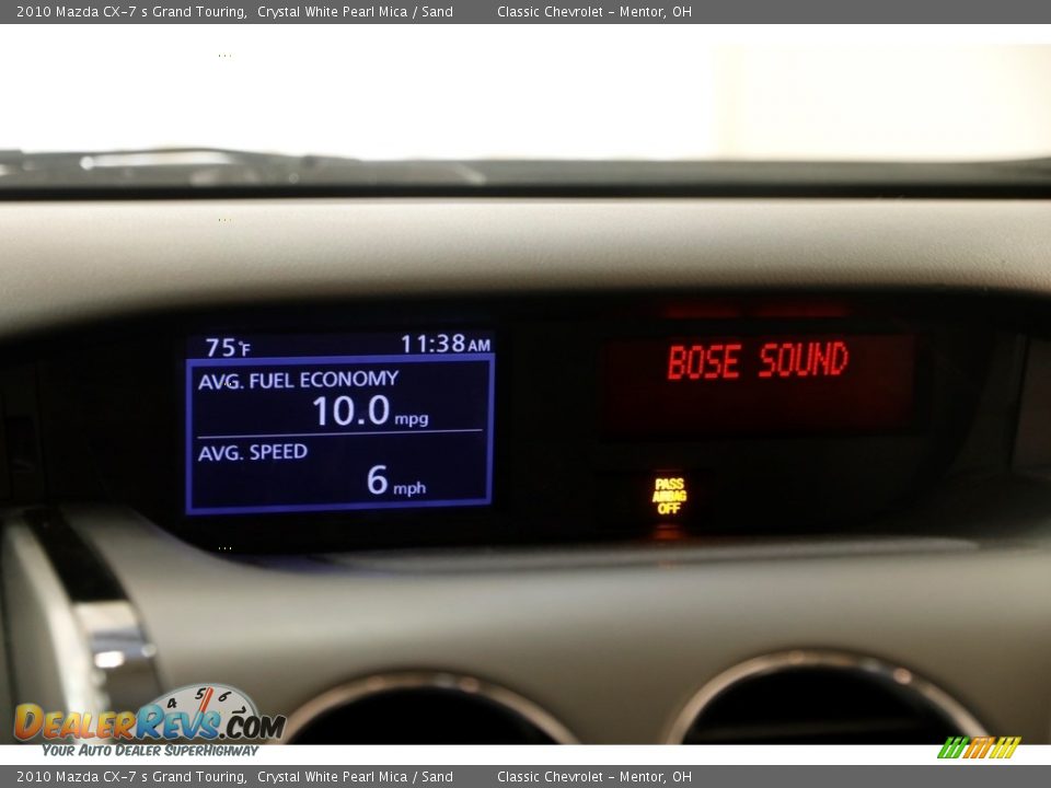 2010 Mazda CX-7 s Grand Touring Crystal White Pearl Mica / Sand Photo #11