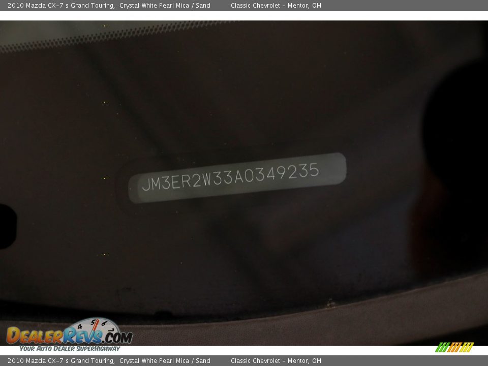 2010 Mazda CX-7 s Grand Touring Crystal White Pearl Mica / Sand Photo #19