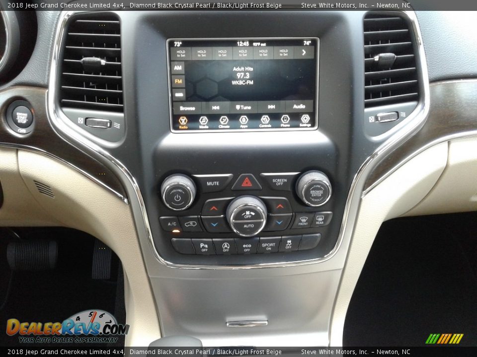 2018 Jeep Grand Cherokee Limited 4x4 Diamond Black Crystal Pearl / Black/Light Frost Beige Photo #22