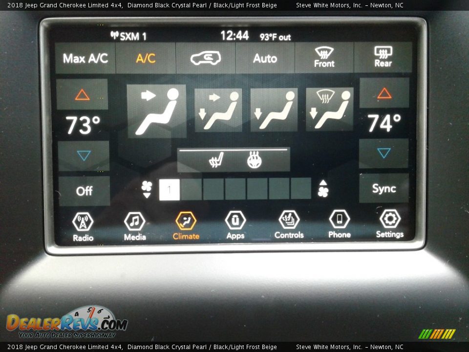 2018 Jeep Grand Cherokee Limited 4x4 Diamond Black Crystal Pearl / Black/Light Frost Beige Photo #25