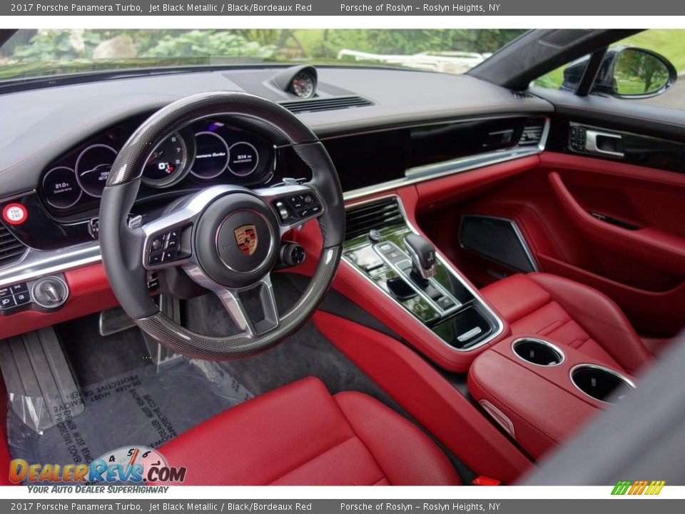 Black/Bordeaux Red Interior - 2017 Porsche Panamera Turbo Photo #9