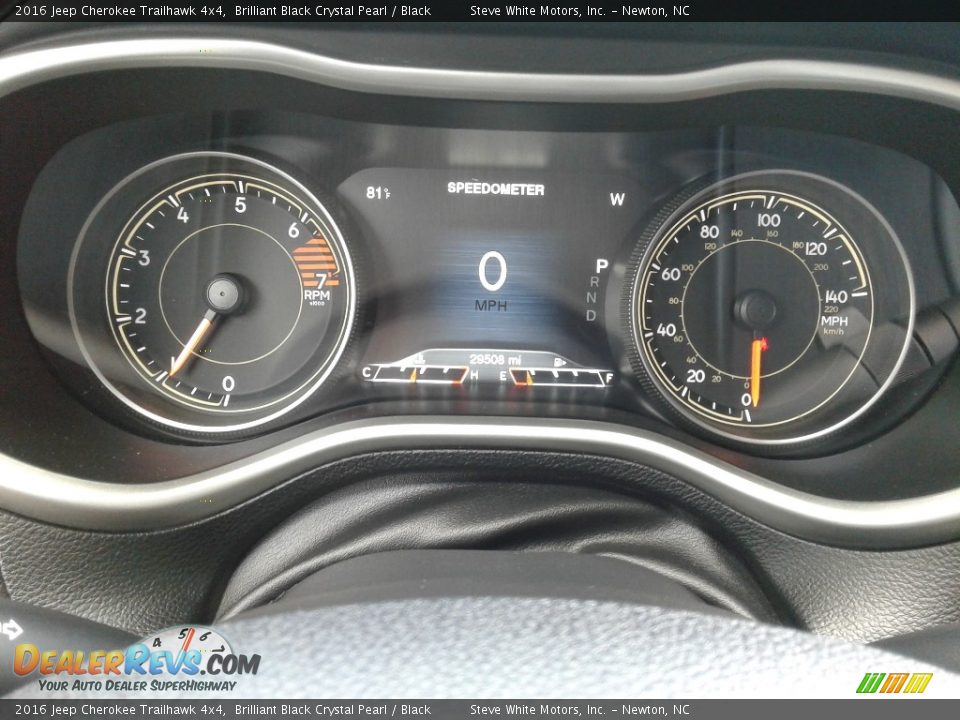 2016 Jeep Cherokee Trailhawk 4x4 Brilliant Black Crystal Pearl / Black Photo #18