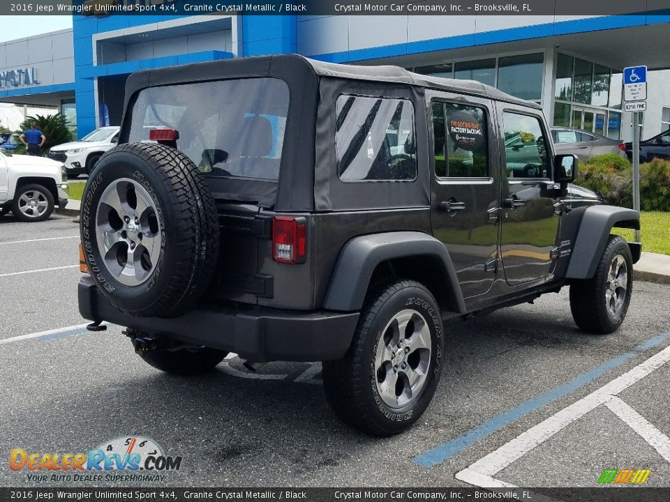 2016 Jeep Wrangler Unlimited Sport 4x4 Granite Crystal Metallic / Black Photo #5