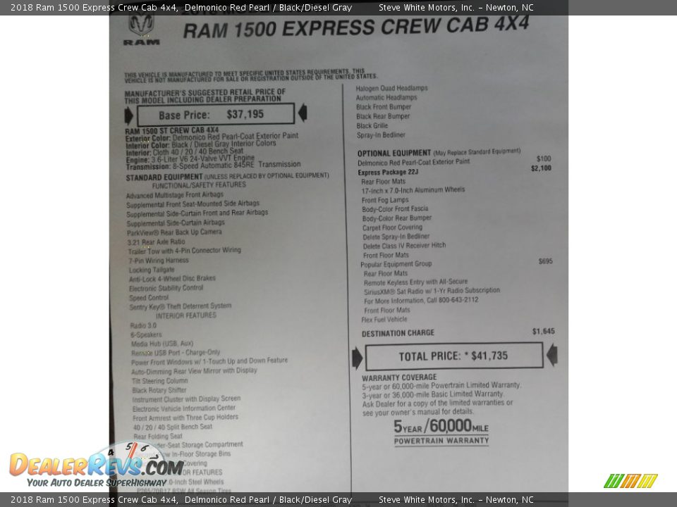 2018 Ram 1500 Express Crew Cab 4x4 Delmonico Red Pearl / Black/Diesel Gray Photo #29