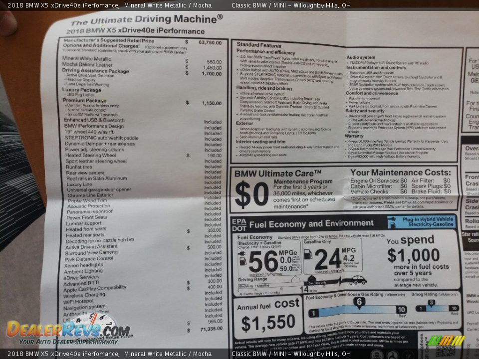 2018 BMW X5 xDrive40e iPerfomance Mineral White Metallic / Mocha Photo #9