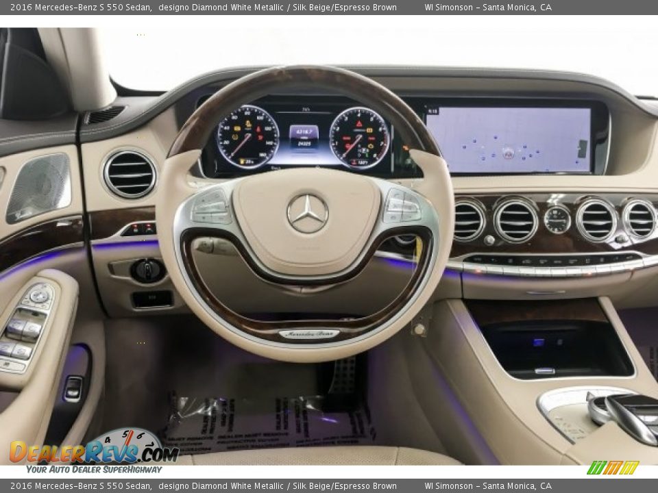 2016 Mercedes-Benz S 550 Sedan designo Diamond White Metallic / Silk Beige/Espresso Brown Photo #4