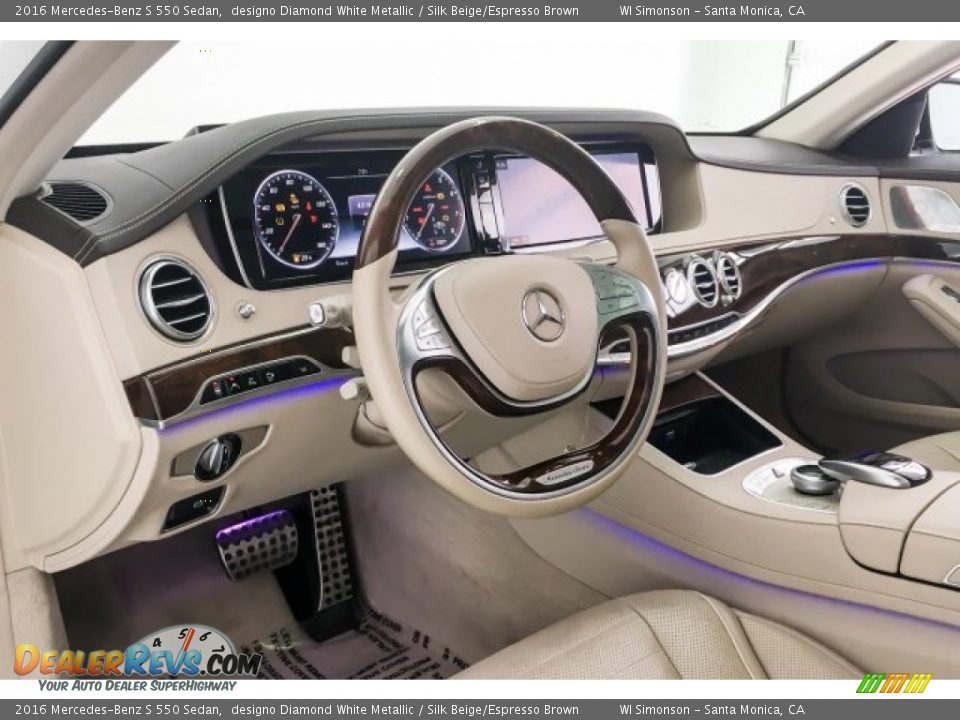 2016 Mercedes-Benz S 550 Sedan designo Diamond White Metallic / Silk Beige/Espresso Brown Photo #20