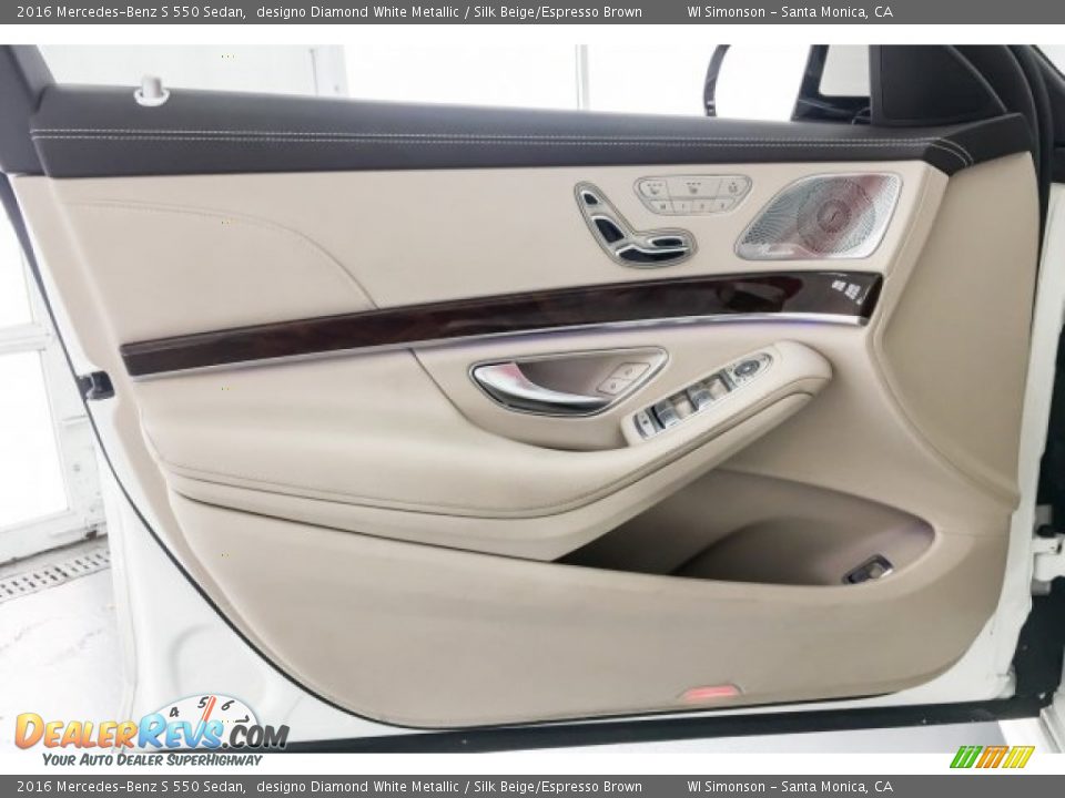 2016 Mercedes-Benz S 550 Sedan designo Diamond White Metallic / Silk Beige/Espresso Brown Photo #24