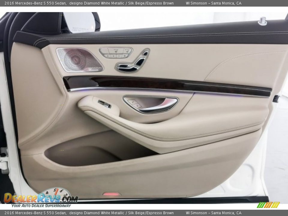 2016 Mercedes-Benz S 550 Sedan designo Diamond White Metallic / Silk Beige/Espresso Brown Photo #30
