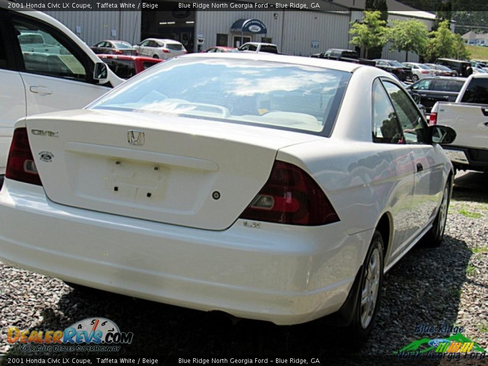 2001 Honda Civic LX Coupe Taffeta White / Beige Photo #3
