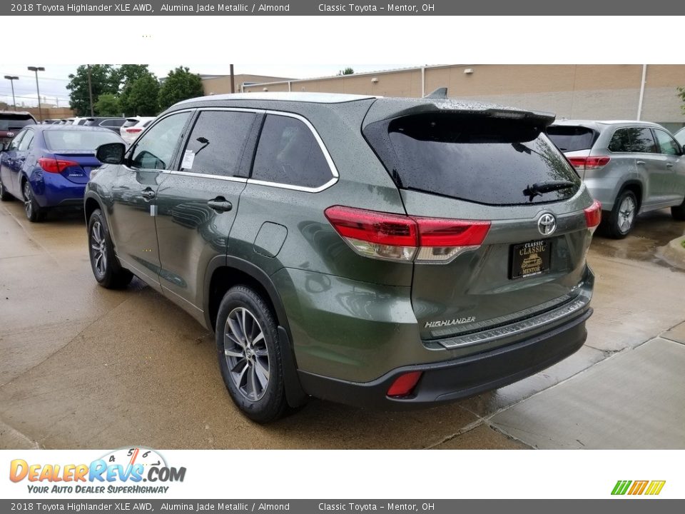 2018 Toyota Highlander XLE AWD Alumina Jade Metallic / Almond Photo #2
