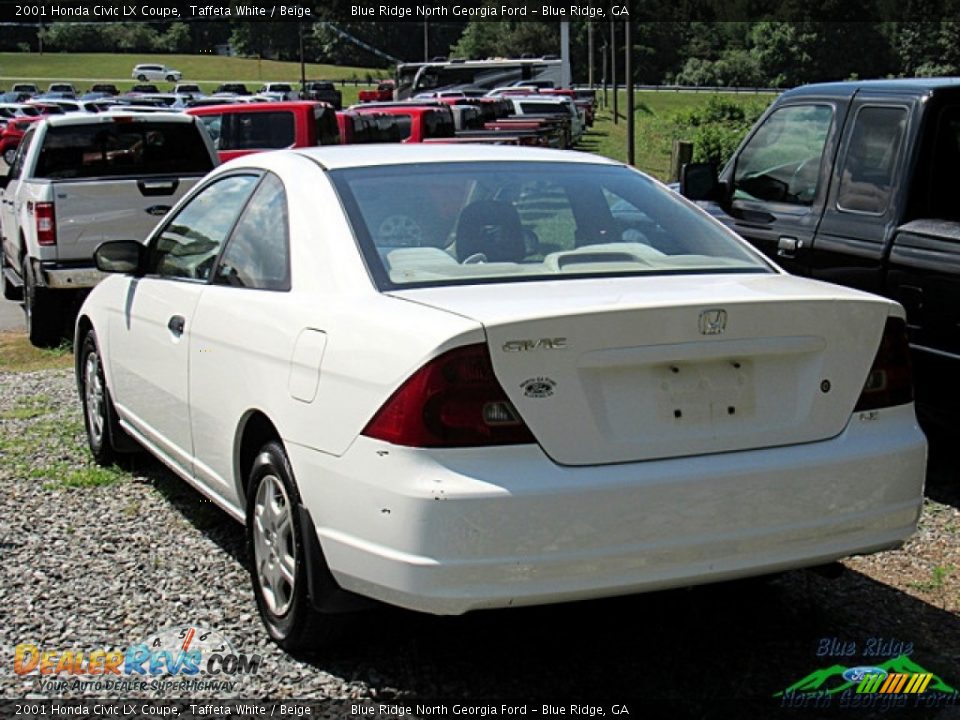 2001 Honda Civic LX Coupe Taffeta White / Beige Photo #4
