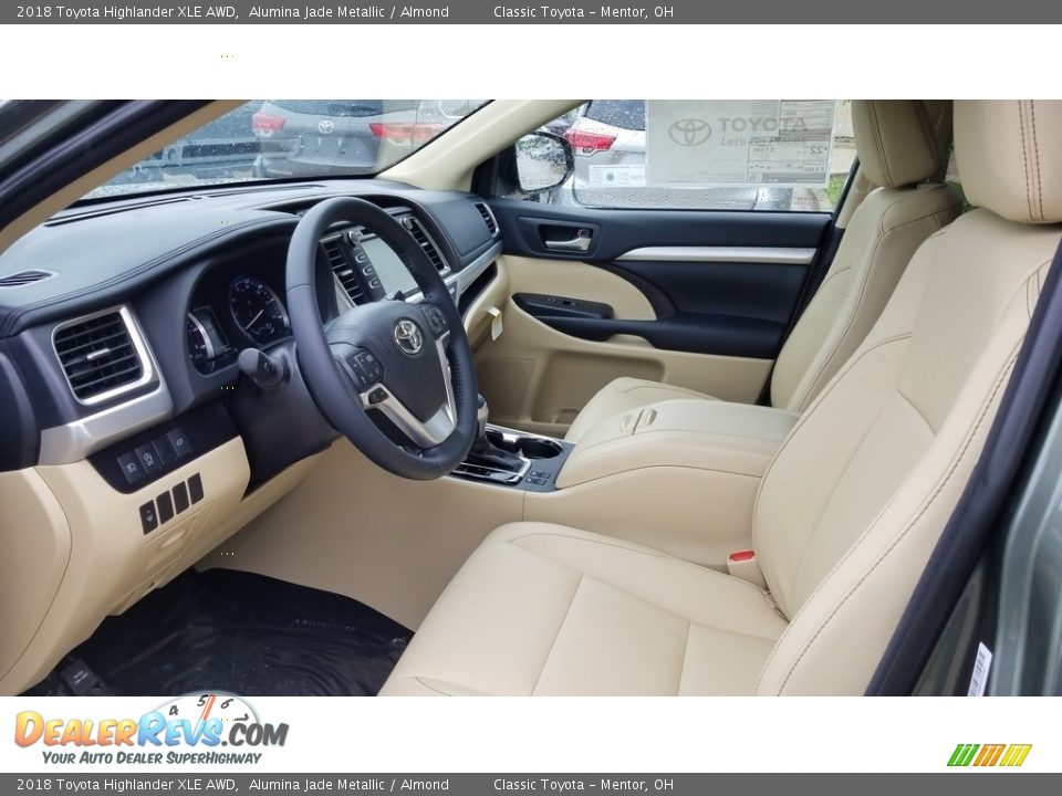 2018 Toyota Highlander XLE AWD Alumina Jade Metallic / Almond Photo #3