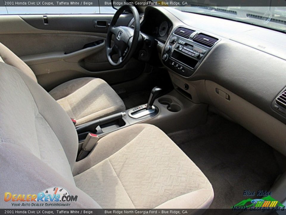 2001 Honda Civic LX Coupe Taffeta White / Beige Photo #7
