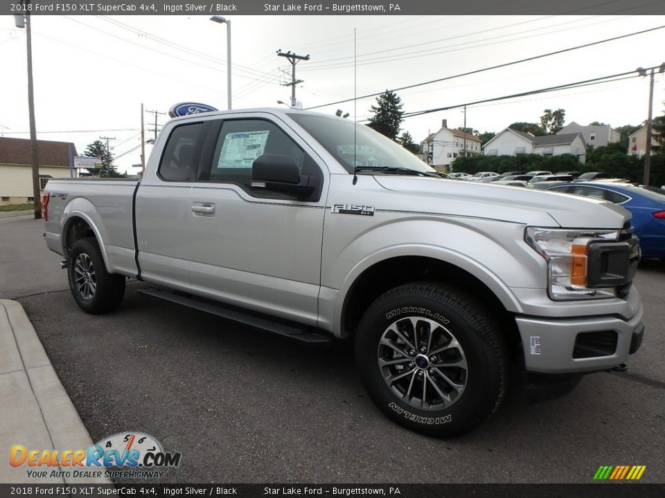 2018 Ford F150 XLT SuperCab 4x4 Ingot Silver / Black Photo #3