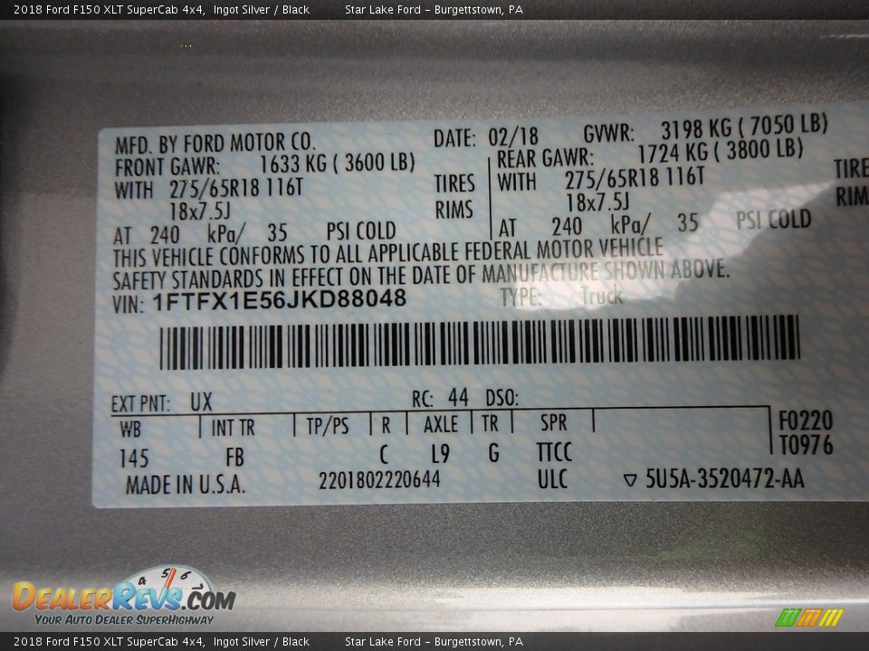 2018 Ford F150 XLT SuperCab 4x4 Ingot Silver / Black Photo #13