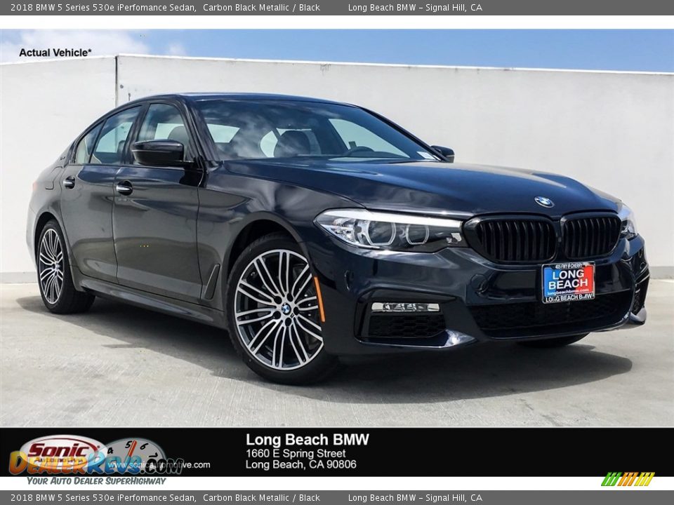 2018 BMW 5 Series 530e iPerfomance Sedan Carbon Black Metallic / Black Photo #1