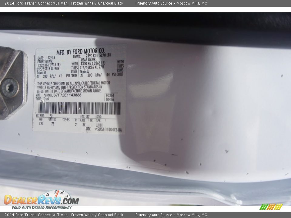 2014 Ford Transit Connect XLT Van Frozen White / Charcoal Black Photo #32