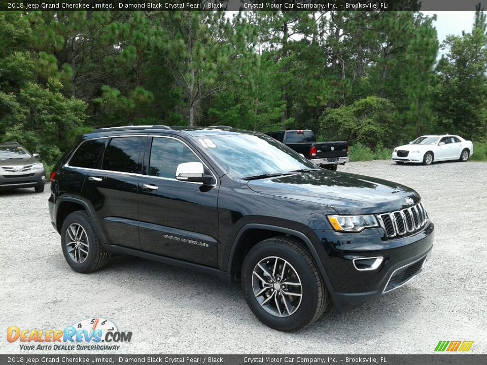 2018 Jeep Grand Cherokee Limited Diamond Black Crystal Pearl / Black Photo #7