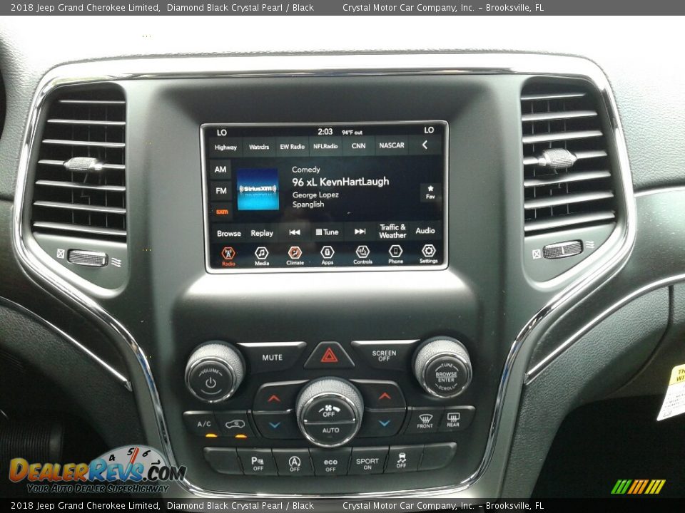 2018 Jeep Grand Cherokee Limited Diamond Black Crystal Pearl / Black Photo #15